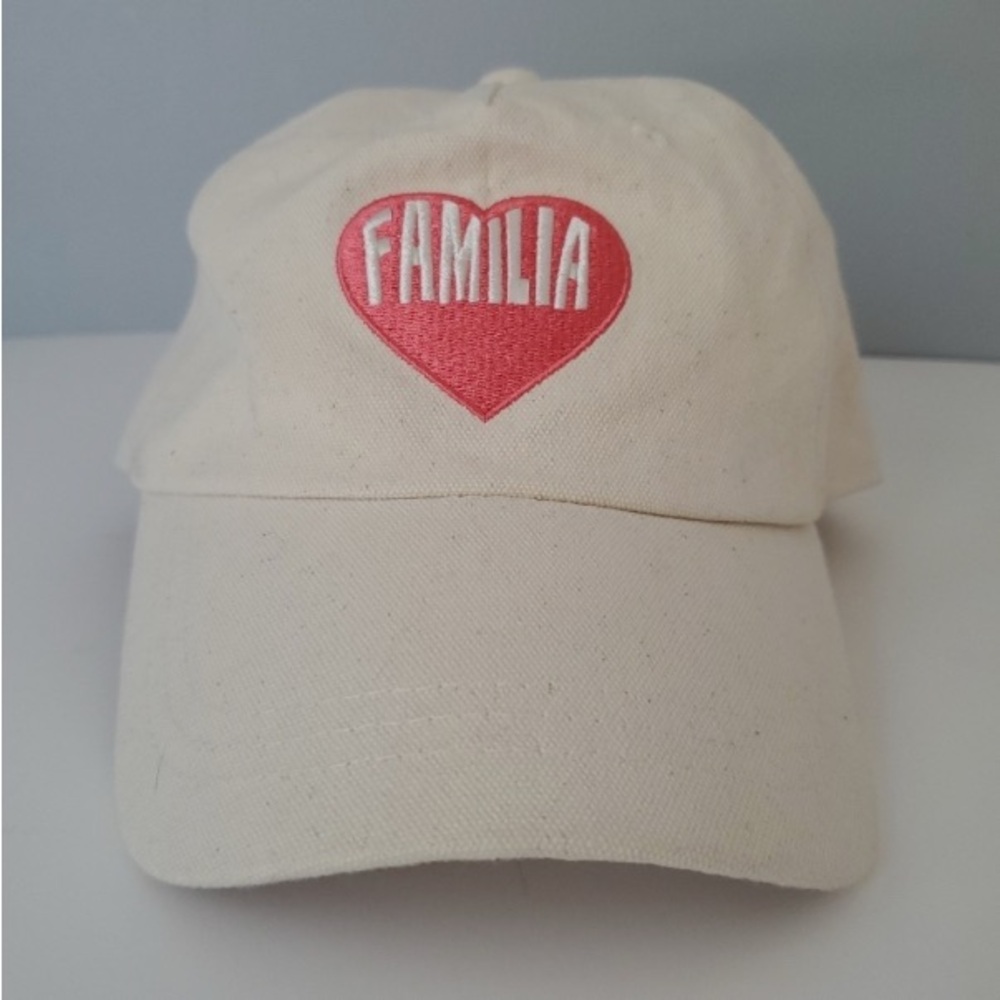 Familia♥️Cream Cap with Red Heart Design